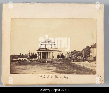 Warsaw. `Church of St. Alexander` (General view of the Plac Trzech Krzyży looking north). Beyer, Karol (1818-1877), photographer Stock Photo